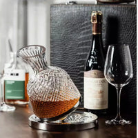 Rotating Crystal Whiskey Decanter - 1500ML Luxury Bar Carafe