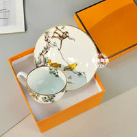 European Jungle Dinnerware Set - Ceramic Steak Plate and Coffee Cup Collection