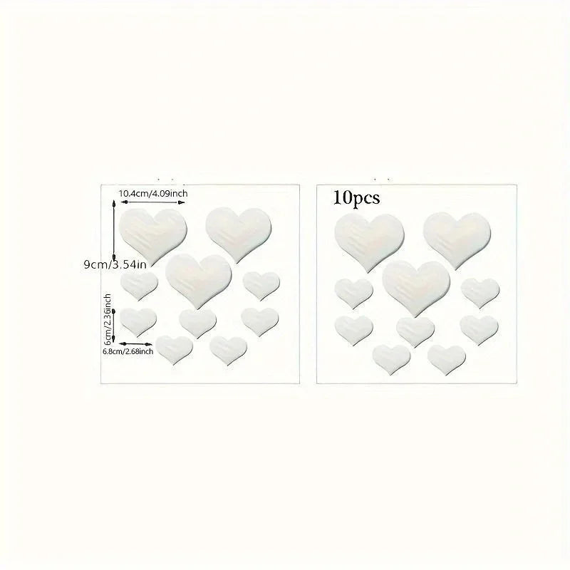 3D Love Heart Mirror Wall Stickers - Removable Acrylic Wall Decor