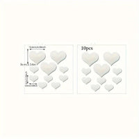 3D Love Heart Mirror Wall Stickers - Removable Acrylic Wall Decor