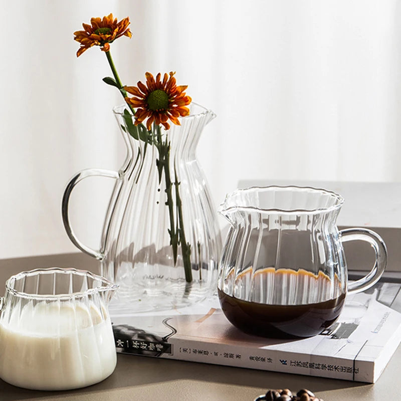 High Borosilicate Glass Tea Pitcher - Heat-Resistant Coffee and Espresso Server