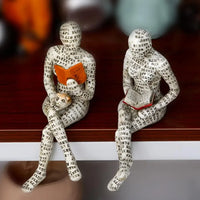 Reading Woman Thinker Statue - Nordic Resin Book Lover Decor