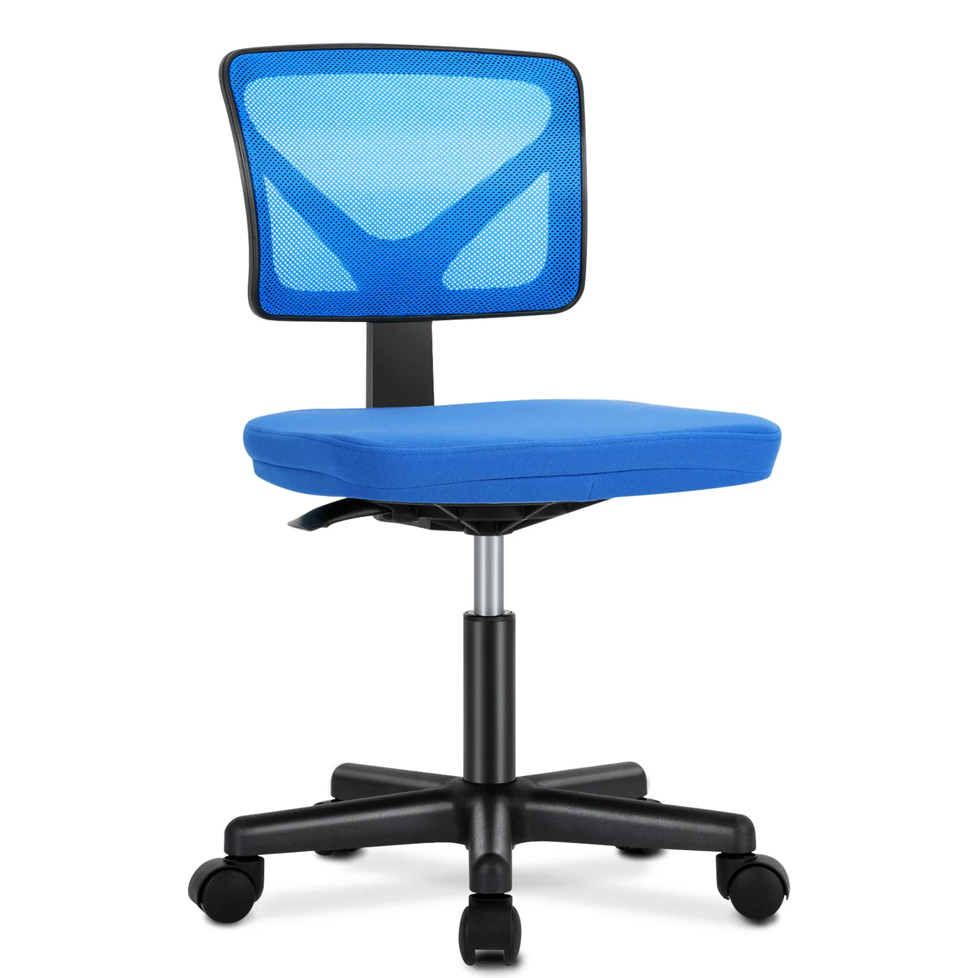 Armless Mesh Office Chair - Low-Back Swivel Seat with Lumbar Support