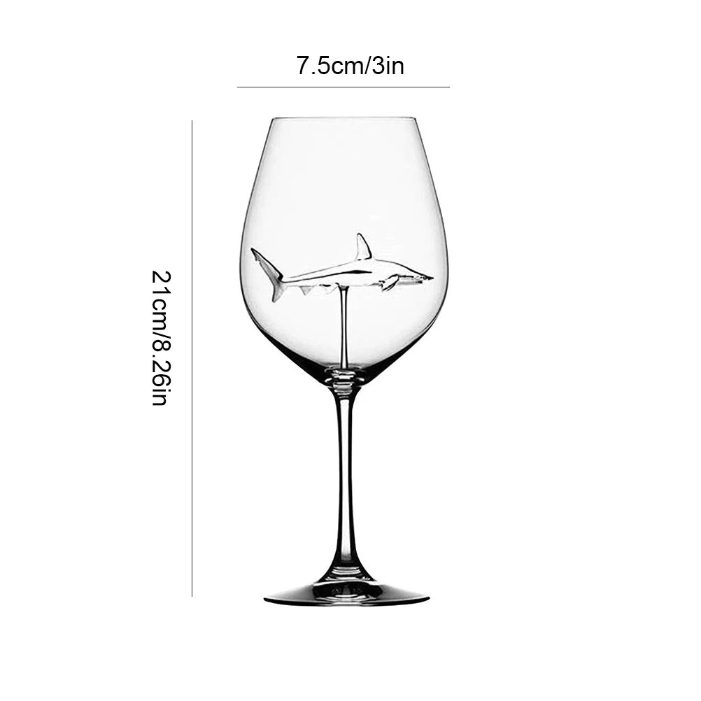 Crystal Shark Wine Glass - 300ML Statement Cocktail Goblet