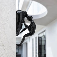 Industrial Climbing Man Wall Sculpture - Retro Resin Accent Decor
