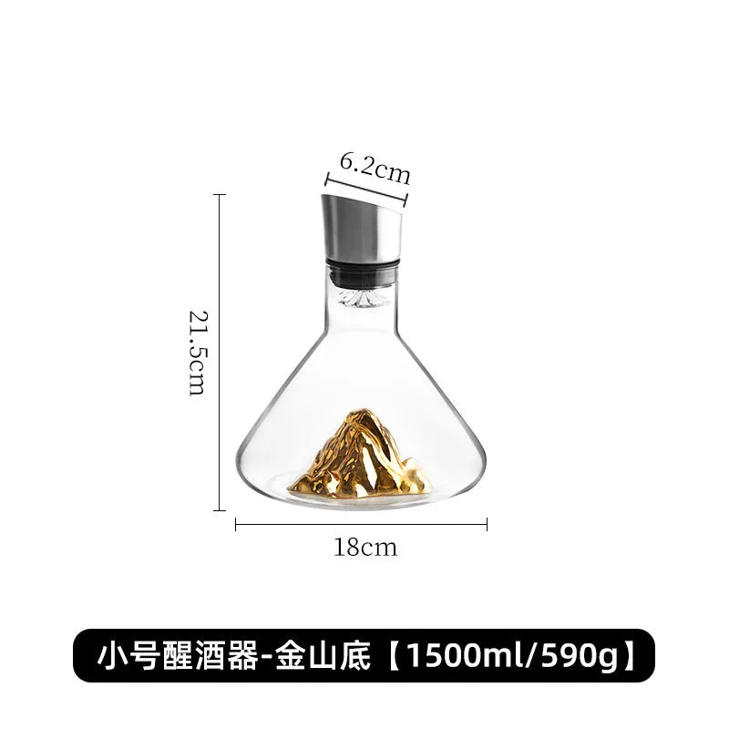 Handmade Iceberg Whiskey Decanter - 1500ML Lead-Free Crystal Carafe