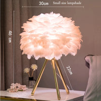 Romantic Feather Bedside Lamp - Decorative Ambient Table Light