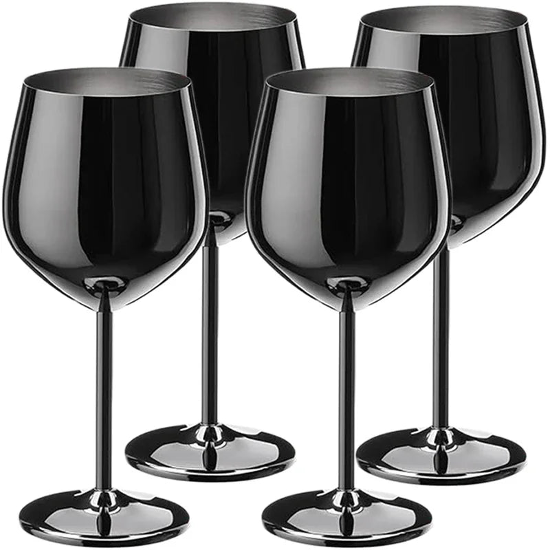 Unbreakable Stainless Steel Wine Glass Set - Up to 500ML