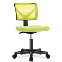 Armless Mesh Office Chair - Low-Back Swivel Seat with Lumbar Support