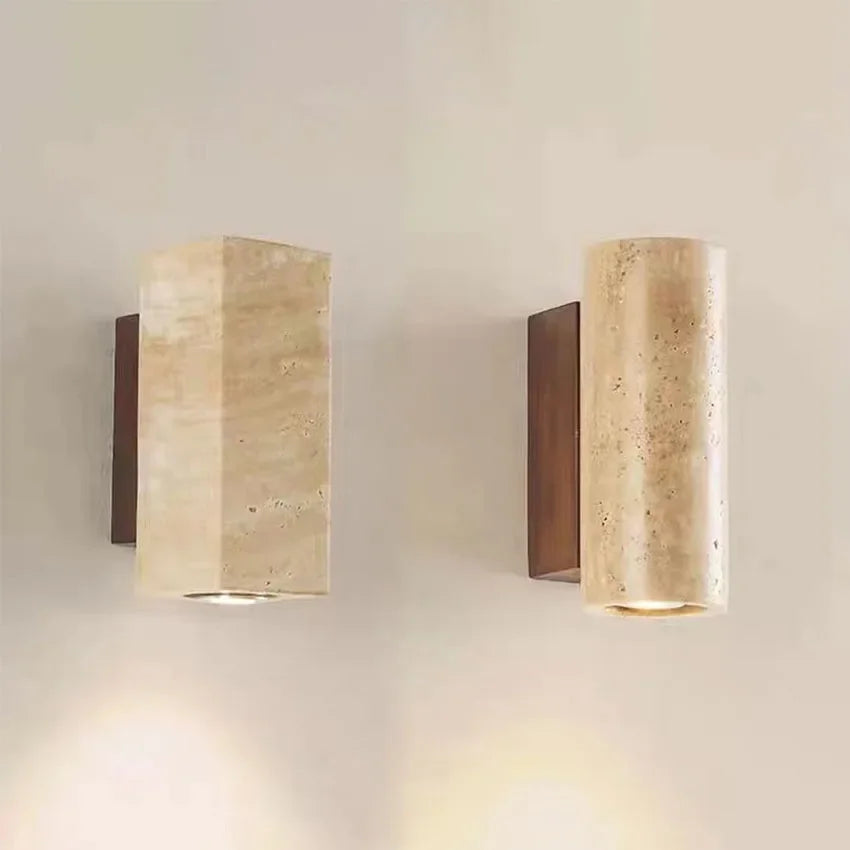 Wabi Sabi Marble Wall Lamp - Warm Modern Bedside Light