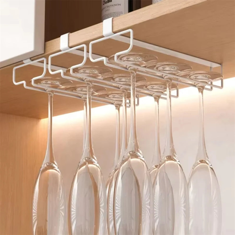 Under-Cabinet Wine Glass Holder - Multipurpose Stemware Storage Rack