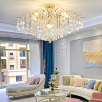 Crystal Ceiling Chandelier - Modern LED Light for Living & Dining