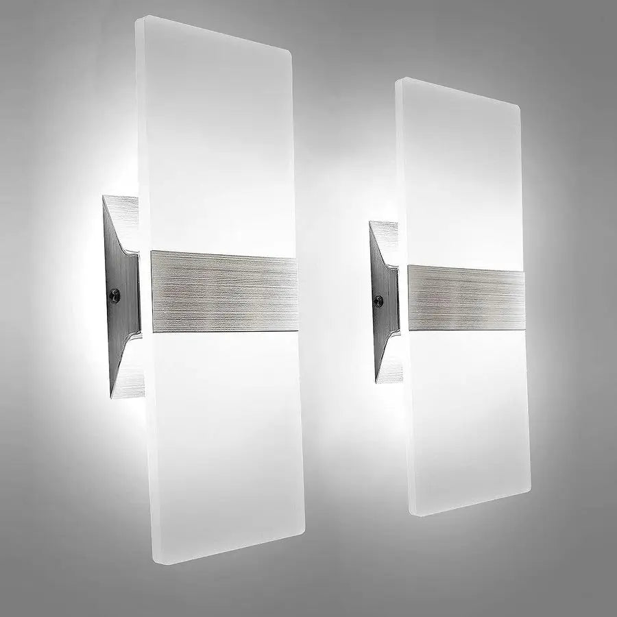 LED Wall Sconces Set of Two - Modern Up Down Accent Lighting