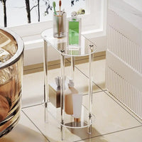 Transparent Acrylic Coffee Table - Oval Two-Tier Side Table