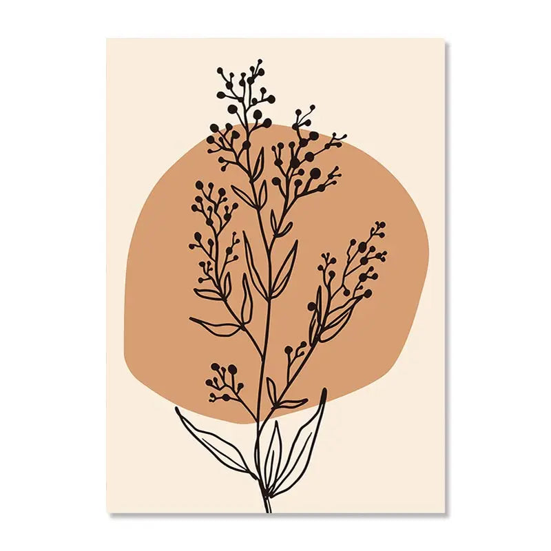 Matisse Inspired Botanical Canvas Wall Art - Modern Boho Landscape Print