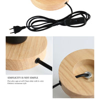 Vintage Wood Base Lamp Holder - E27 Edison Style Desk Light
