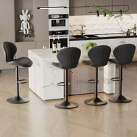 Luxury 2 Piece Adjustable Bar Stool Set - Swivel Kitchen Seating