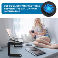 Adjustable Aluminum Laptop Stand Desk - Portable Lap Desk with Mouse Pad