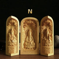 Hand-Carved Guanyin Buddha Statue - Boxwood Spiritual Home Decor