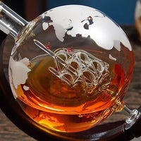 Creative Globe Whiskey Decanter Set - Lead-Free Carafe with Glasses
