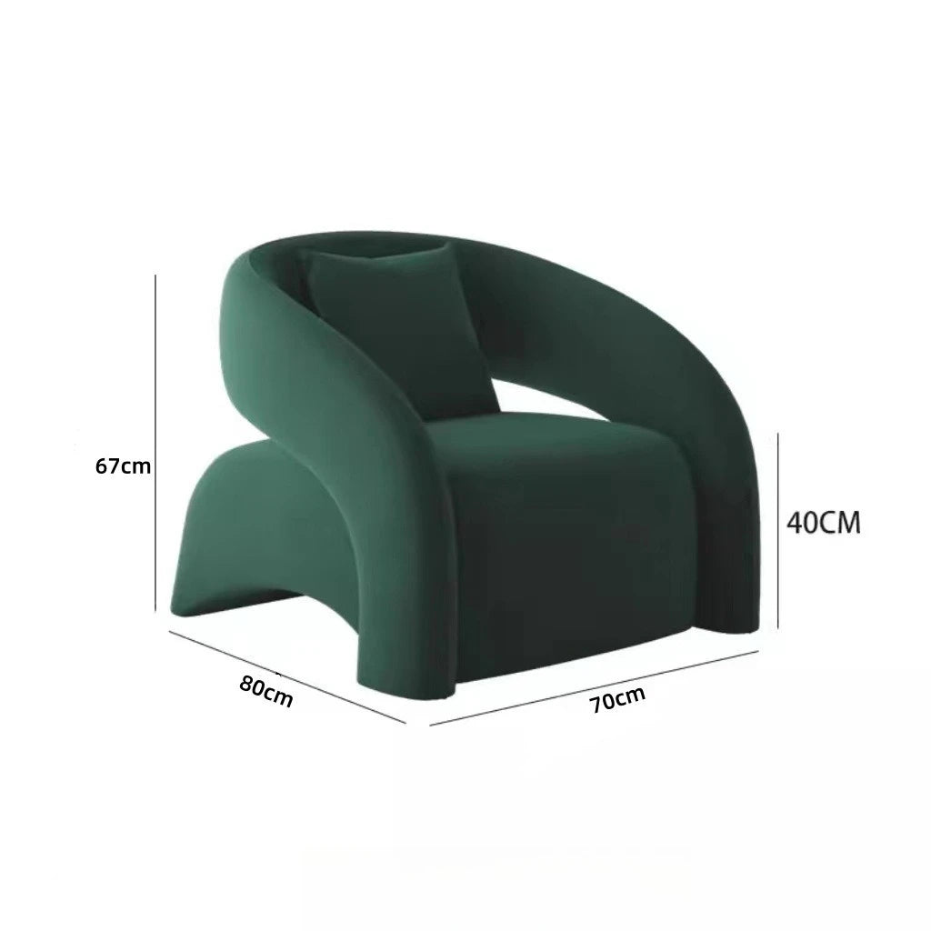 Velvet Leisure Accent Chair - Modern European Single Sofa Seat