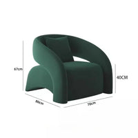 Velvet Leisure Accent Chair - Modern European Single Sofa Seat