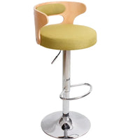 Modern Leather Swivel Bar Stool - Adjustable High Back Chair