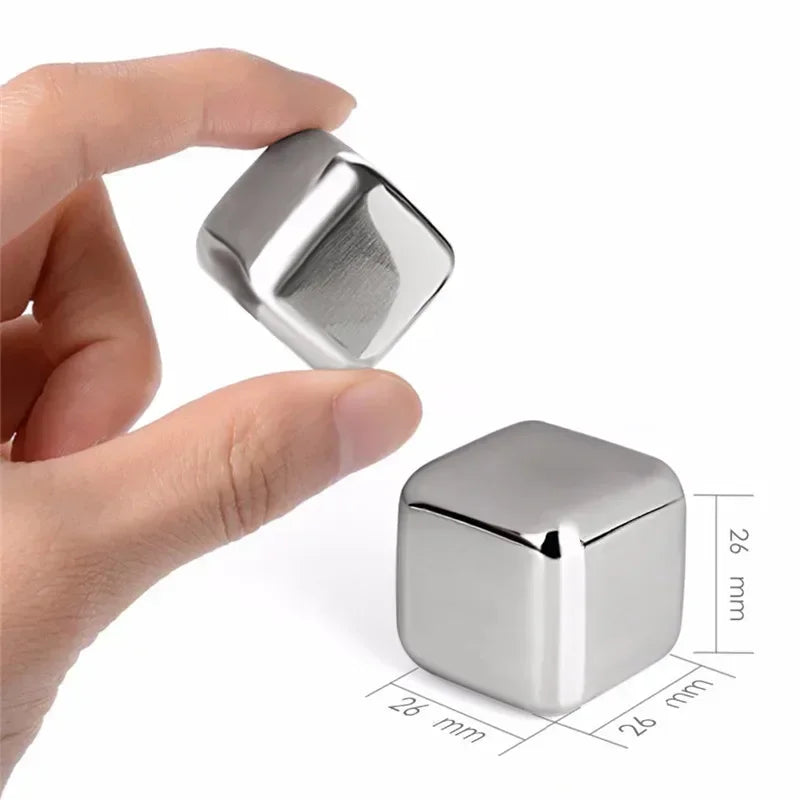 Stainless Steel Whiskey Stones Set - Reusable Chilling Cubes