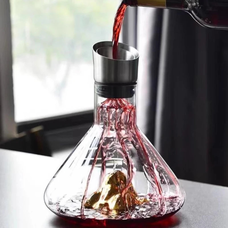 Handmade Iceberg Whiskey Decanter - 1500ML Lead-Free Crystal Carafe