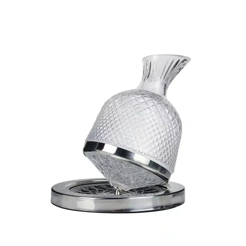 Rotating Crystal Whiskey Decanter - 1500ML Luxury Bar Carafe