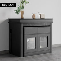 Modern Extendable Dining Table - Rectangle Sideboard with Storage