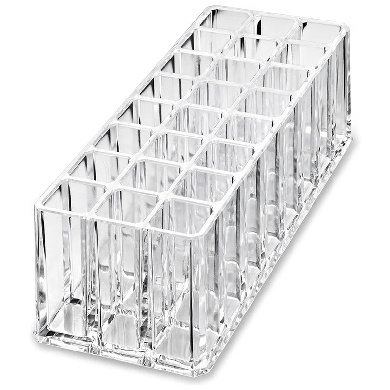 24 Slot Acrylic Makeup Organizer - Brush and Lipstick Storage Display