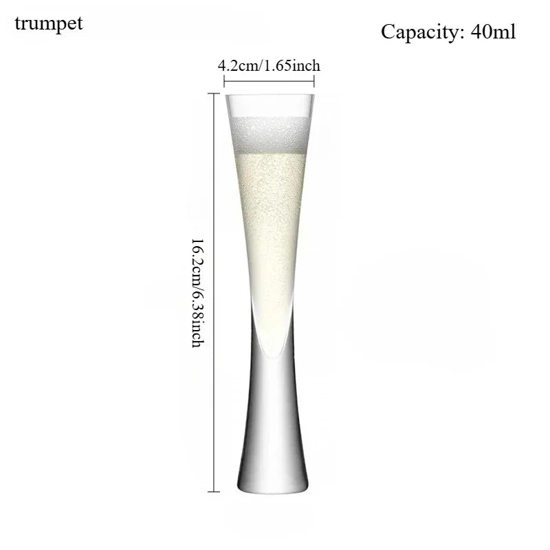 Hourglass Champagne Flute Glass - 40ML or 160ML