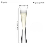 Hourglass Champagne Flute Glass - 40ML or 160ML