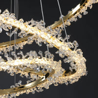 Dimmable Crystal Ring Chandelier - Modern LED Pendant Ceiling Light