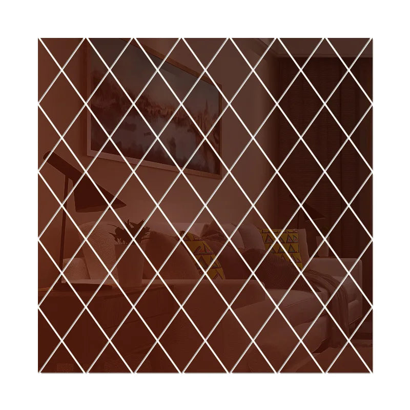 3D Acrylic Mirror Sticker Set - Geometric DIY Wall Decor
