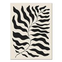 Abstract Boho Geometric Canvas Wall Art - Black and Beige Line Print