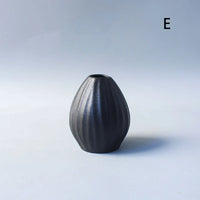 Minimalist Black Ceramic Bud Vase - Japanese Inspired Decor