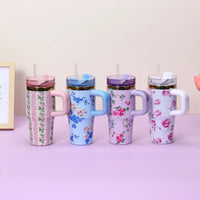 14oz Stainless Steel Travel Tumbler - Insulated Car Cup with Handle