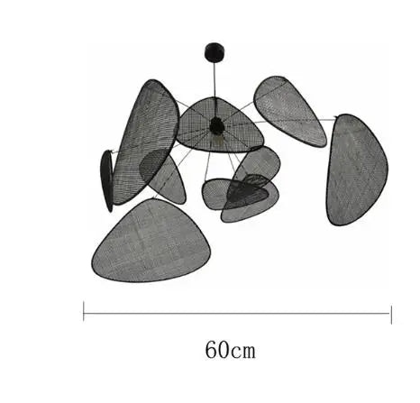 Handwoven Rattan Chandelier - E27 Wicker Suspension Lamp