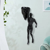 Industrial Climbing Man Wall Sculpture - Retro Resin Accent Decor