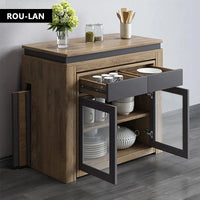 Modern Extendable Dining Table - Rectangle Sideboard with Storage