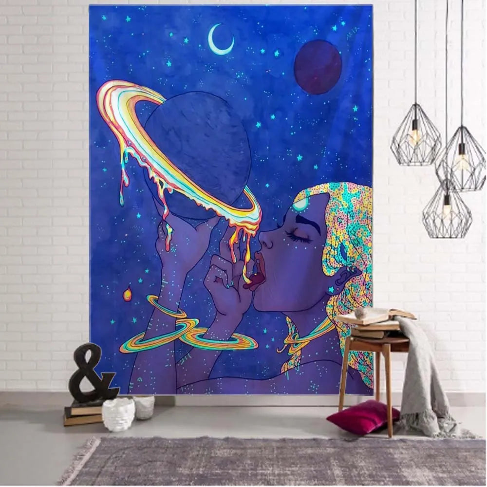 Psychedelic Hippie Wall Tapestry - Large Mystic Room Decor
