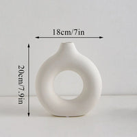 Nordic Hollow Decorative Vase - Circular Modern Accent Piece