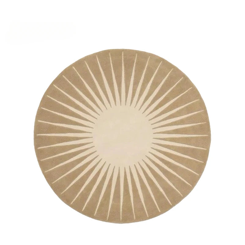 Modern Round Plush Area Rug - Soft Non-Slip Bedroom Carpet