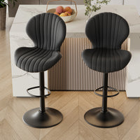 Luxury 2 Piece Adjustable Bar Stool Set - Swivel Kitchen Seating
