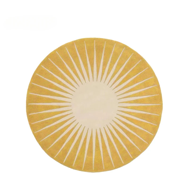 Modern Round Plush Area Rug - Soft Non-Slip Bedroom Carpet