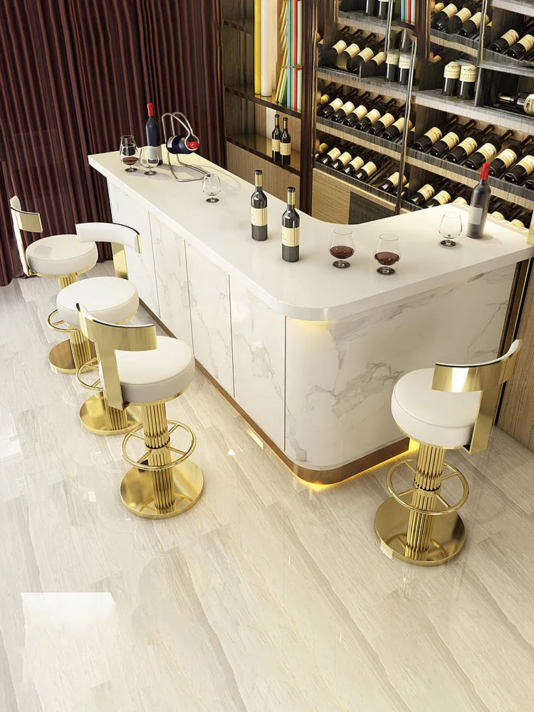 Modern Stainless Steel Counter Bar Stools Set - Cushioned Kitchen Seating