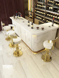 Modern Stainless Steel Counter Bar Stools Set - Cushioned Kitchen Seating
