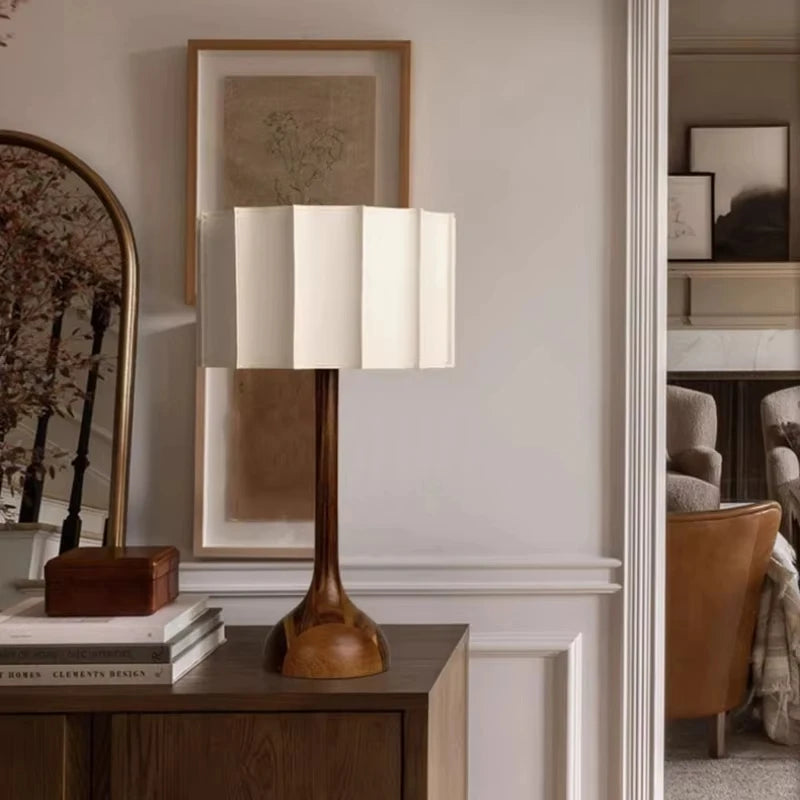 Wabi-Sabi Solid Wood Floor Lamp - Minimalist LED Accent Light